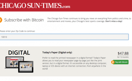 Chicago Sun Times Newspaper accepts Bitcoin