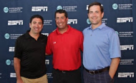 From left to right: Tony Gallippi. BitPay executive chairman; Brett Dulaney, executive director of the Bitcoin St. Petersburg Bowl; and Stephen Pair, BitPay CEO.