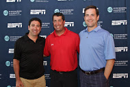 From left to right: Tony Gallippi. BitPay executive chairman; Brett Dulaney, executive director of the Bitcoin St. Petersburg Bowl; and Stephen Pair, BitPay CEO.