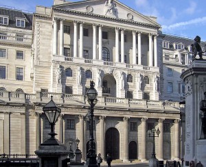 The Bank of England in Threadneedle Street, London.