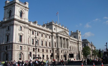 UK Treasury Buildings The offices of H.M. Treasury in Whitehall.